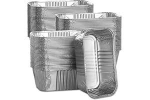 MOACOCK 100 Pack Aluminum Mini Loaf Baking Pans, 1 Lb Heavy Duty Disposable Loaf Pans, 6 x 3.5” Thick Foil Bread Pans for Baking Holiday Treats Food Storage and Takeout