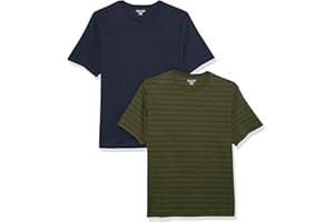 Amazon Essentials Men's Short Sleeve T-Shirts, Slim-Fit, Crewneck, Pack of 2