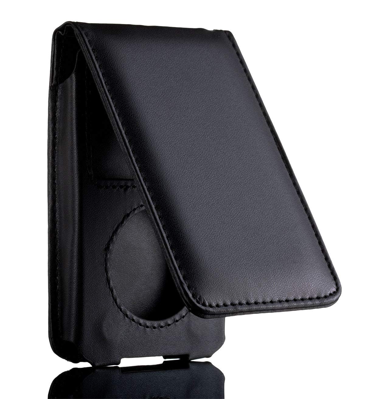 YoiYee Flip Synthetic PU Leather Protective Case Cover with Belt Clip for Apple iPod Classic 80GB 120GB and 160GB (6th / 7th Generation) - Black