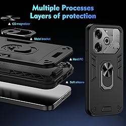 vbsyuwsa Compatible with Tecno Pova 6 Case,Built-in