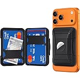 SunYoo Compatible with Magsafe Wallet with Airtag Holder, Magnetic Wallet for iPhone 17/16 Pro Max/15 Pro/14 Plus/13/12 Series,Magnetic Phone Card Holder for Women Men-Black