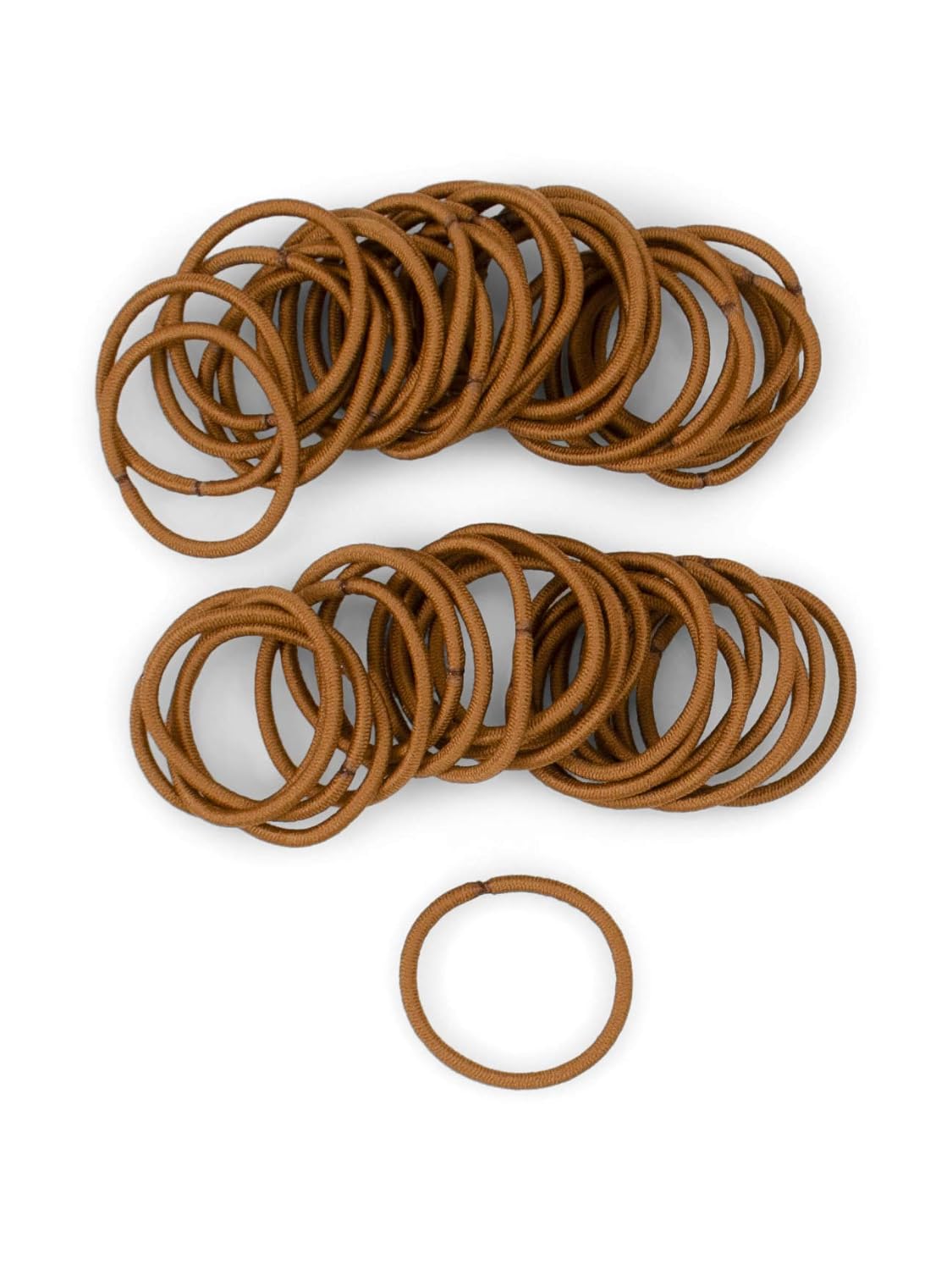 Small Ginger Hair Elastics, 2mm Mini Sized Color Match Hair Ties for Redheads, Kids, Braids and Fine Hair - 48 Count