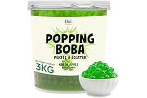 BULK (3kg 6.6 LBS) Popping Boba (Green Apple Flavour) For Bubble Tea| DIY Marble Size Boba Pearls Bursting Tea Balls| Right T