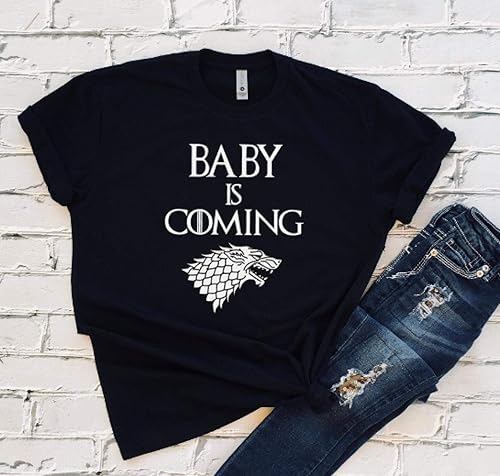 Amazon Com Baby Is Coming Game Of Thrones Inspired Mom To Be T Shirt Pregnancy Announcement Shirt Handmade
