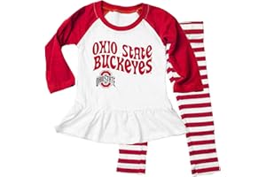 Wes and Willy NCAA Infant Girls Ruffle Raglan Set,