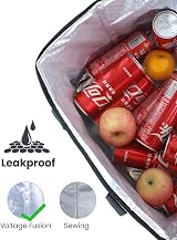 Kollea Black Cool Bag 30 Litre Insulated Cooler Lunch Box with Pockets view 5