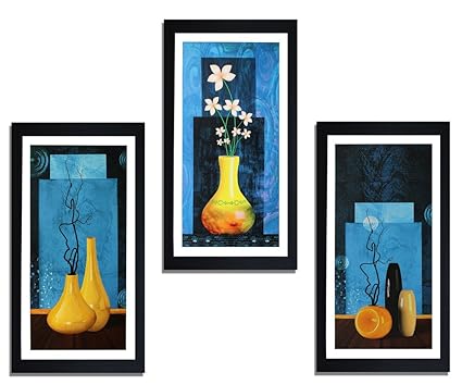 SAF Framed Painting (Acrylic, 16 cm x 3 cm x 42 cm, Set of 3, Textured Effect) SANF-3009