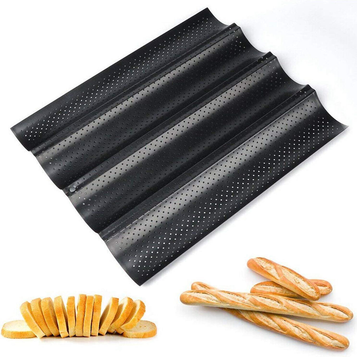 Baguette Pan, Perforated 2/3/4 Loaf French Bread Pans, Best