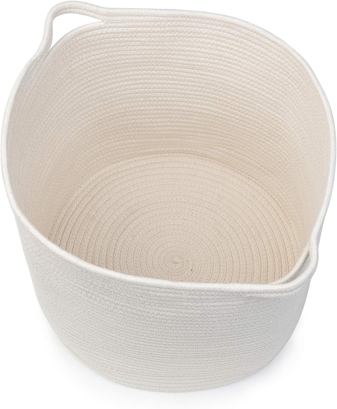 amazon storage baskets on Amazon Com Duumi Rope Baskets 17 X17 X15 Large Storage Baskets Woven Nursery Bins Cotton Baskets White Basket Blanket Storage Baskets Off White Home Kitchen