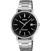 Casio MTP-VT05D-1E Men's Stainless Steel Minimalistic Black Dial Analog Date Watch