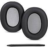 WH-1000XM6 Earpads Cushions Replacement Compatible with Sony WH-1000XM6 (WH1000XM6) Wireless Noise Canceling Headphones Protein Leather Ear Pads with High-Density Noise Isolation Foam Black