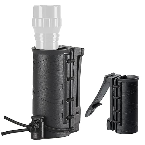 WGLILO Flashlight Holder for Duty Belt Tactical MOLLE Torch Holster Rotatable Light Carry Case Pouch fit 1"-1.2" Diameter Flashlight for Police