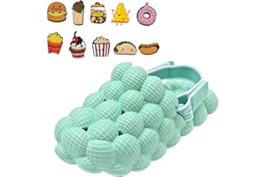 Humsato Bubble Slides For Kids With 10 Charms, Cute Lychee Golfball Slides Sandals For Massage, House Bubble Slippers Pink