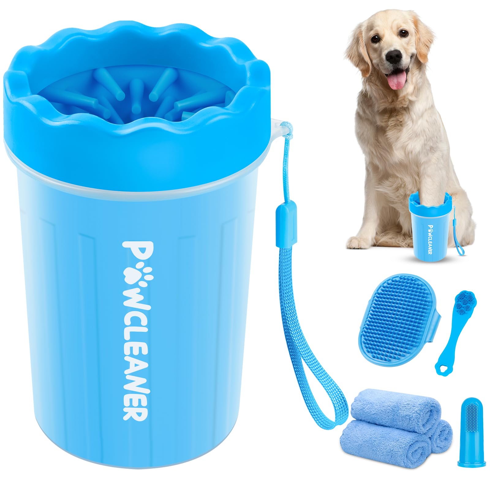 Dog Paw Cleaner, Washer, Buddy Muddy Pet Foot Cleaner for Small Medium Large Breed Dogs/Cats (with 3 absorbent towel)