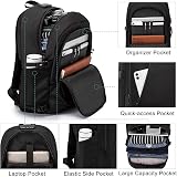 WENIG 17.3 Inch Travel Laptop Backpack Anti Theft USB Charge Port Black view 3