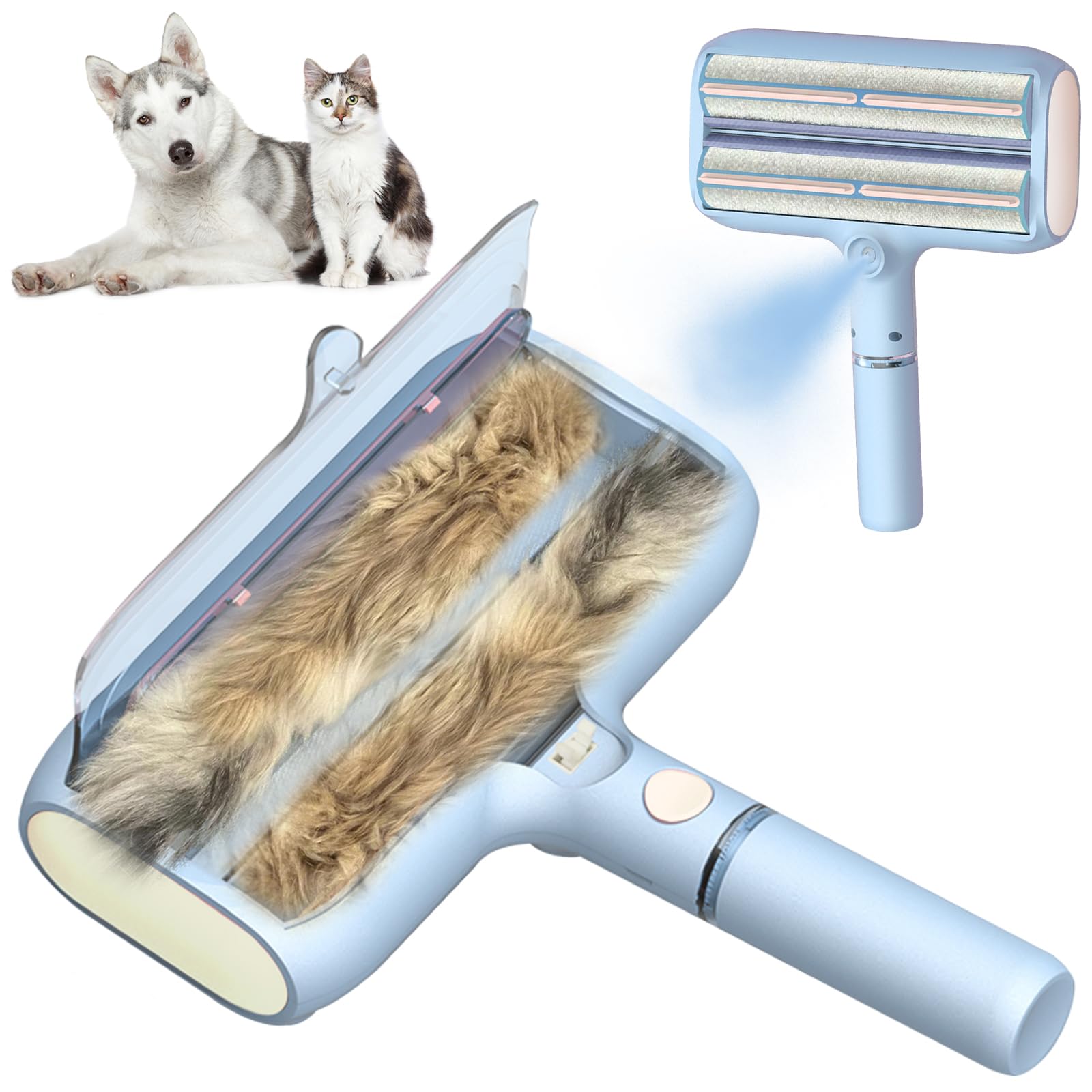 Photo 1 of *****DIRTY****USED**** Pet Hair Removal Tool: New Upgraded Pet Hair Remover with Fur Bin-Reusable Lint Roller for Pet Hair-Cat and Dog Hair Remover for Couch, Furniture, Carpet, Clothes, Car Seat - Essential for Pet Owners