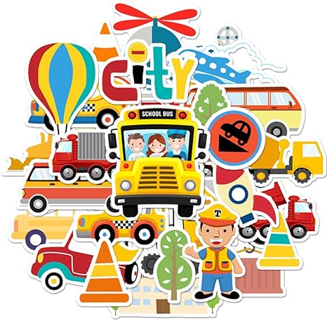 Amazon Com Haokhome S 017 66pcs Funny Airplane Bus Car Stickers