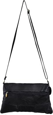 black fold over crossbody bag