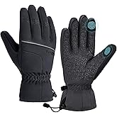 ihuan Winter Waterproof Skiing Gloves for Men & Women, Cold Weather Thermal Gloves with Touchscreen Fingers, Windproof, Snowboarding, Running, Cycling, Driving, Hiking, Motorcycling