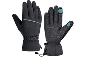 ihuan Winter Waterproof Skiing Gloves for Men & Women, Cold Weather Thermal Gloves with Touchscreen Fingers, Windproof, Snowboarding, Running, Cycling, Driving, Hiking, Motorcycling
