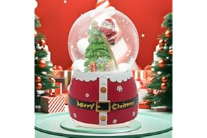 AOSANT Christmas Snow Globe Lantern Musical, Snow Globes Christmas with Music, Glitter Snowflakes icicles Lighted Santa Claus Decorative Lantern, Xmas Decor Gift for Adult Girls Women