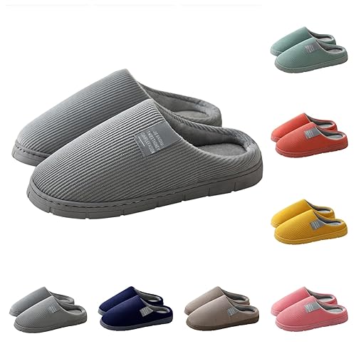 Winter Slippers Women Men, Fluffy Warm Ladies Slippers, Memory Foam Plush Fleece Lined House Shoes, Anti-Slip Cosy Cloud Slipper Indoor Outdoor