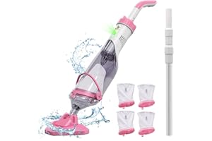 Enhulk Pool Vacuum with Telescopic Pole, (2024 Upgraded) Pool Vacuum for Above Ground Pool, 60 Mins Running Time, Handheld Pool Vacuum, Powerful Suction up to 18.5 gallons/min, Ideal for Leaves, Debri