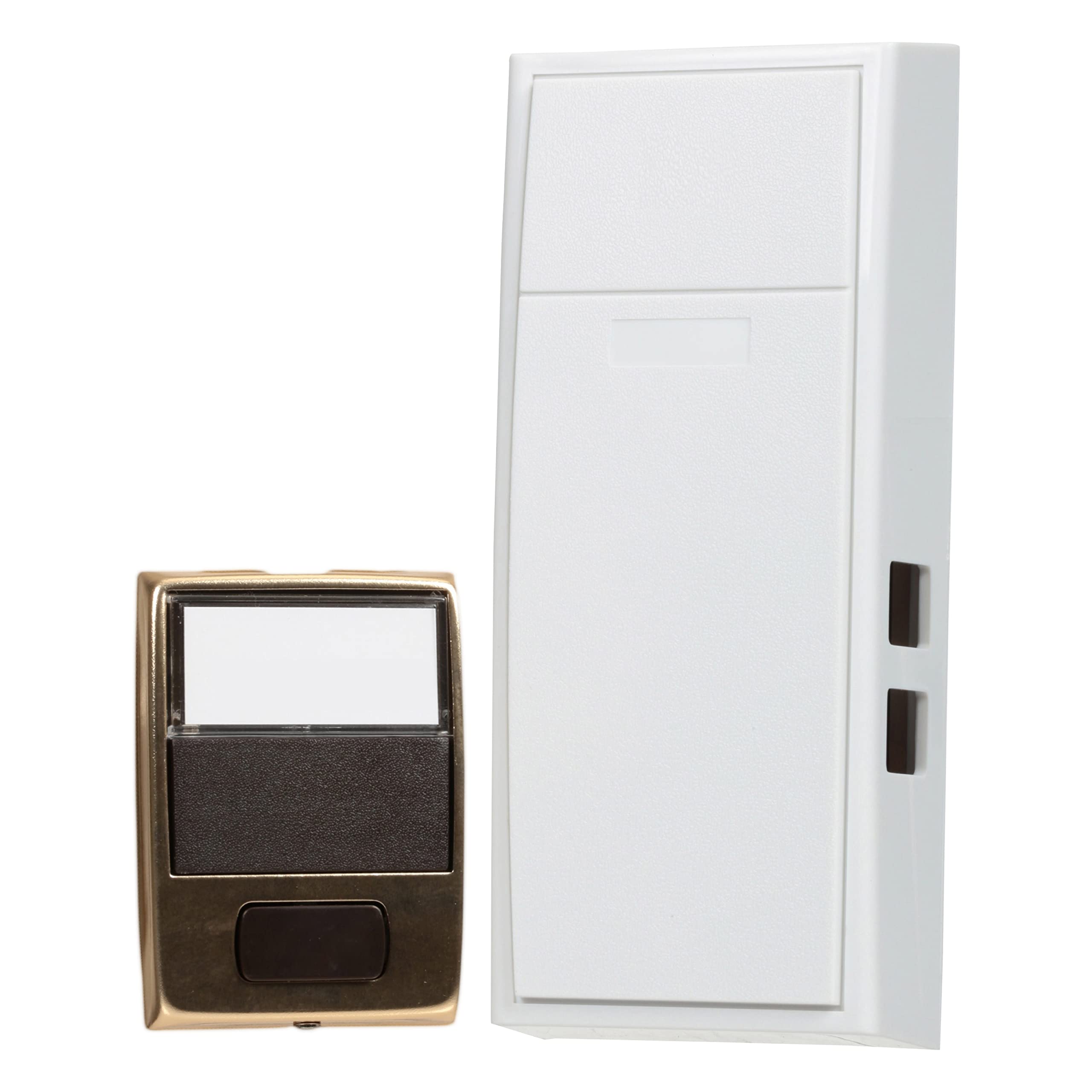 Photo 1 of Newhouse Hardware Two Note Mechanical Door Bell Chime Button, Size: 3.25" x 7", White/Brass Finish