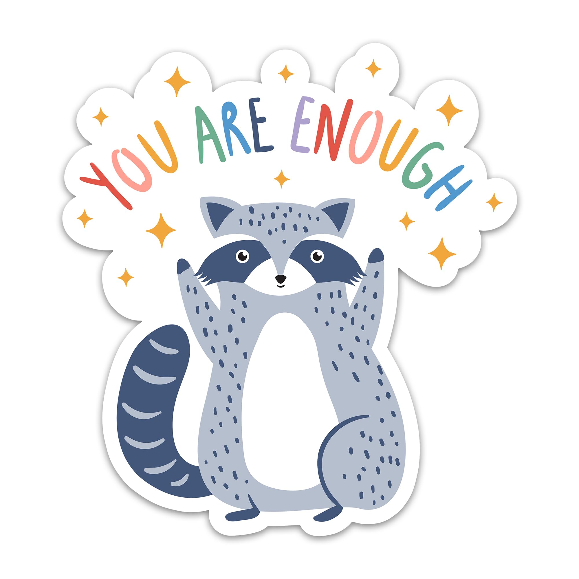 Photo 1 of (3PCs) You are Enough Inspirational Sticker, Cute Raccoon Motivational Self Love Waterproof Vinyl Mental Health Stickers for Laptop Water Bottle Phone, Self Care Decals for Adults Teens (3 Inches)