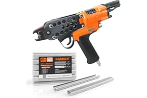 KAMSIN #K-SC7C Air Hog Ring Gun Kit with 1000PCS Staples, 15 Gauge 3/4-Inch (19mm) Crown, 4.8mm Closure Diameter, Pneumatic H