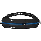 Fitletic Bolt Double Pocket Running Belt & Active Fanny Pack For Men & Women – Water Resistant, Lightweight Sleek Design – Patented No Bounce Hip Hugging Fit – Holds Any Phone