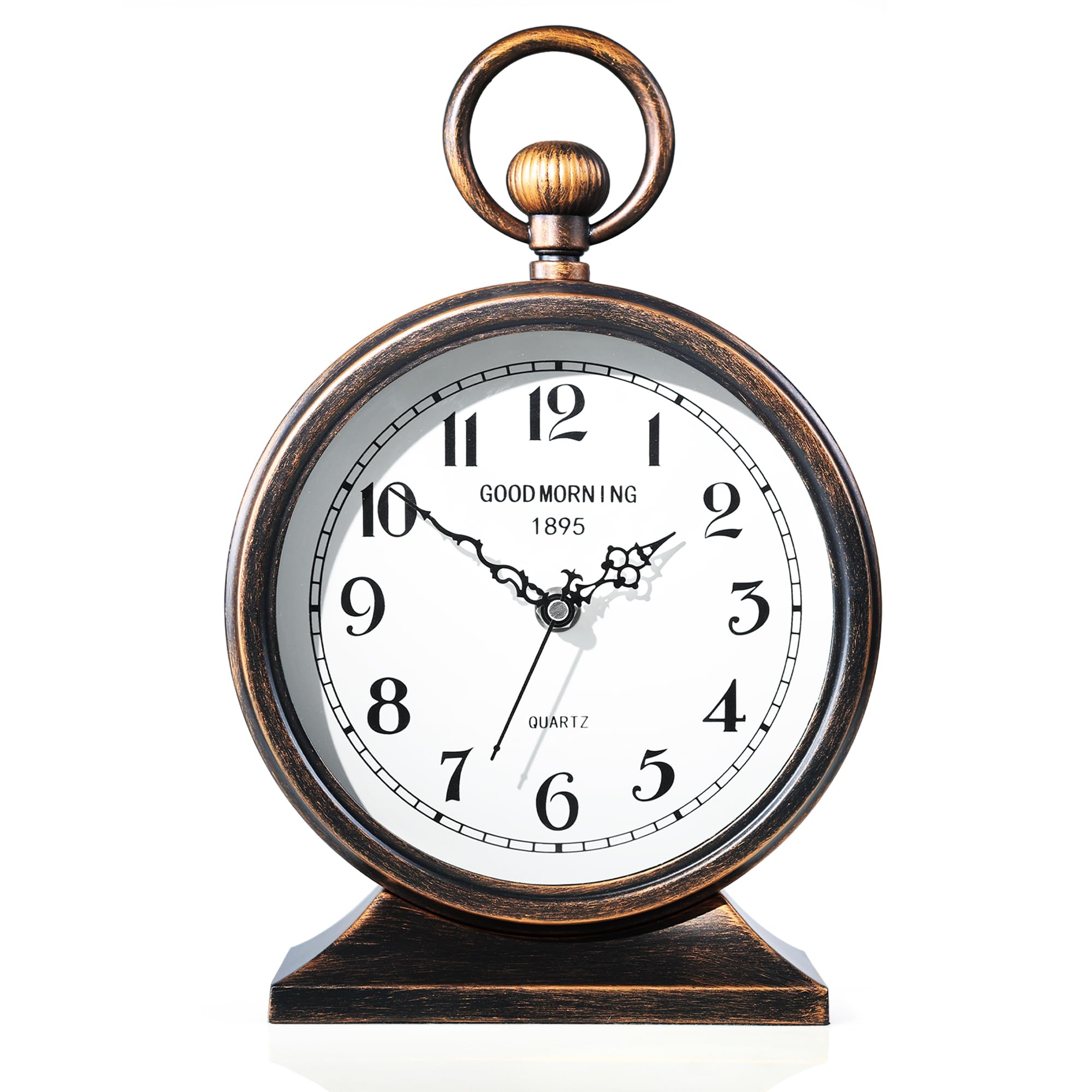 AYRELY® 7-Inch Vintage Mantel Clock with Handle,Antique Metal Desk ...