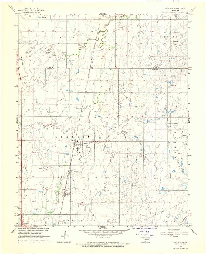 YellowMaps Kremlin OK topo map, 124000 Scale, 7.5 X 7.5