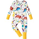 PATPAT Baby Pajama with Bamboo Viscose, Footie Jumpsuit Romper with 2-Way Zipper for Baby Boy Girl Toddler Sleeper Sleepwear