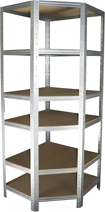 shelfplaza HOME Eckregal 200x70x40 cm verzinkt mit 6 Bden   fr 40er Tiefen   Kellerregal Lagerregal Metallregal Garagenregal Regalsystem Fachbodenregal Werkstattregal Haushaltsregal