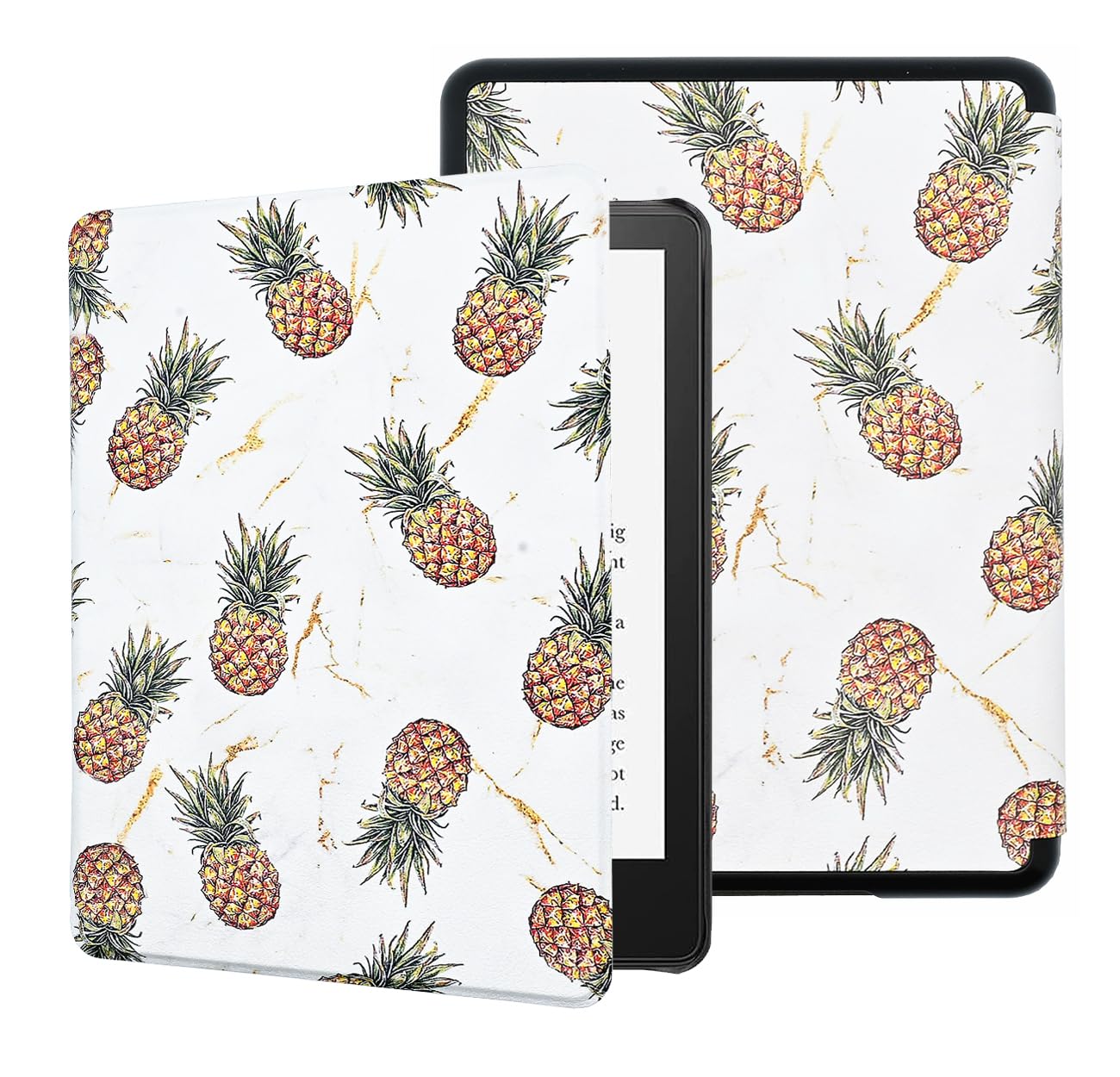 Photo 1 of Case for 6.8" Kindle Paperwhite (11th Generation-2021) and Kindle Paperwhite Signature Edition, Lightweight Durable PU Leather Cover with Auto Wake/Sleep, Pineapple