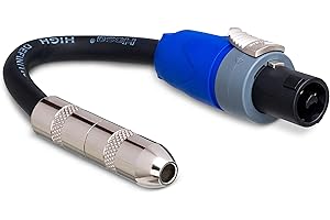 Hosa GSK-116 1/4" TS to Neutrik speakON Speaker Adaptor Cable, 16 AWG x 2 OFC
