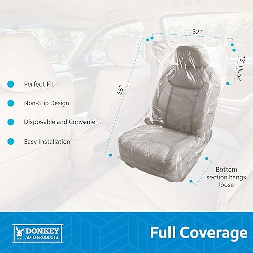 Donkey Auto Products Disposable Clear Plastic Automotive Seat