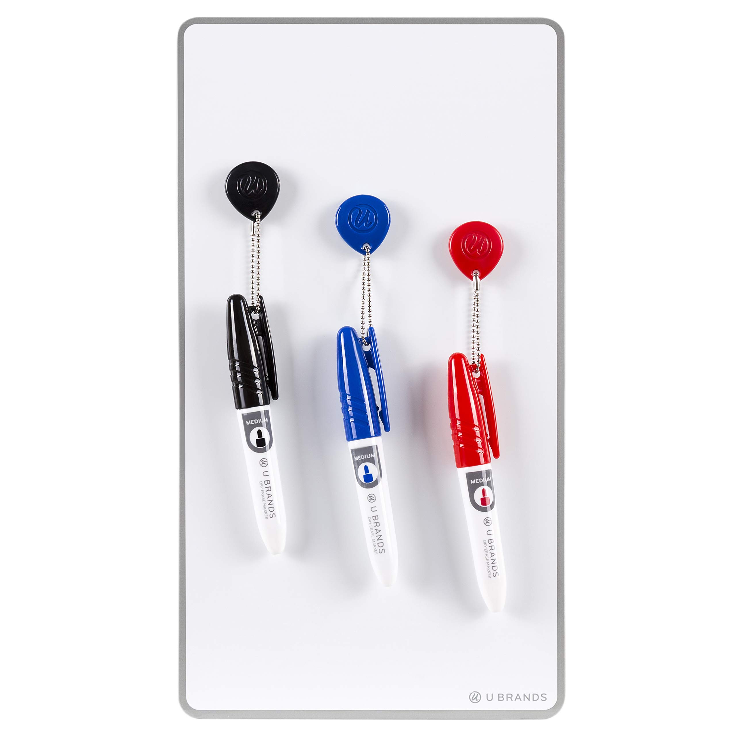 Photo 1 of U Brands Magnetic Dry Erase Board White Board Value Pack, 6" x 11", Frameless, Includes 3 Magnetic Markers