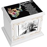 Cremation Urns for Human Ashes Adult Male or Female, Funeral Memorial Urns for Ashes with Photo Frame, Wooden Urns Box and Casket for Men Women, Burial Urn for Adults Up to 200 IBS