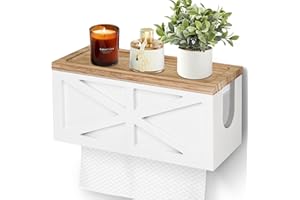 UIPAME Paper Towel Dispenser Wall Mount, Paper Towel Holder Wall Mounted with Lid, Solid Wood Commercial C-Fold, Z-Fold, Trifold Hand Paper Towel Holder Dispenser Hand Towel Holder for Bathroom Decor(White)