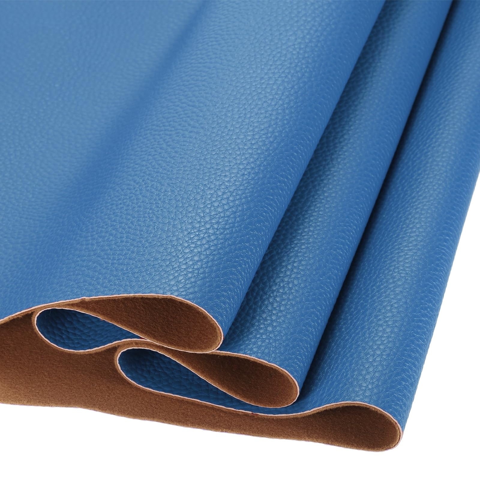 DMiotech 1 Pack 14 Inch x 53 Inch Faux Leather Strip Furniture Cover Soft Grain Blue PU Leather Roll for Handmade DIY Craft Projects