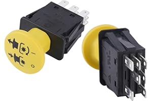 TUAIC Clutch PTO Switch 7 Terminals fits MTD Cub Cadet 925-3233A 725-3233A 925-3233 725-3233 Delta 6201-308 6204-308 Blade Clutch Compatible for RTZ XT2 ZT1 ZTR Zero Cub Cadet PTO Switch 10 AMP Yellow