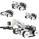 Qtruck 4-in-1 Smart Robot Car for Micro:bit V2 Programming STEM Project Educational Robot Kit Tracked Tank Car for Robotic Beginner Learn Micro:bit Graphical Makecode Coding Car (with Micro:bit V2)