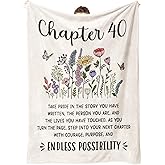 Afterprints 40th Birthday Gifts Women, Chapter 40 Blanket Gift for Her, 40 Year Old Birthday Gifts for Women, Friend, Sister, Mom, 1986 Bday Gift, Turning 40 Throw Blankets 50'' x 60''