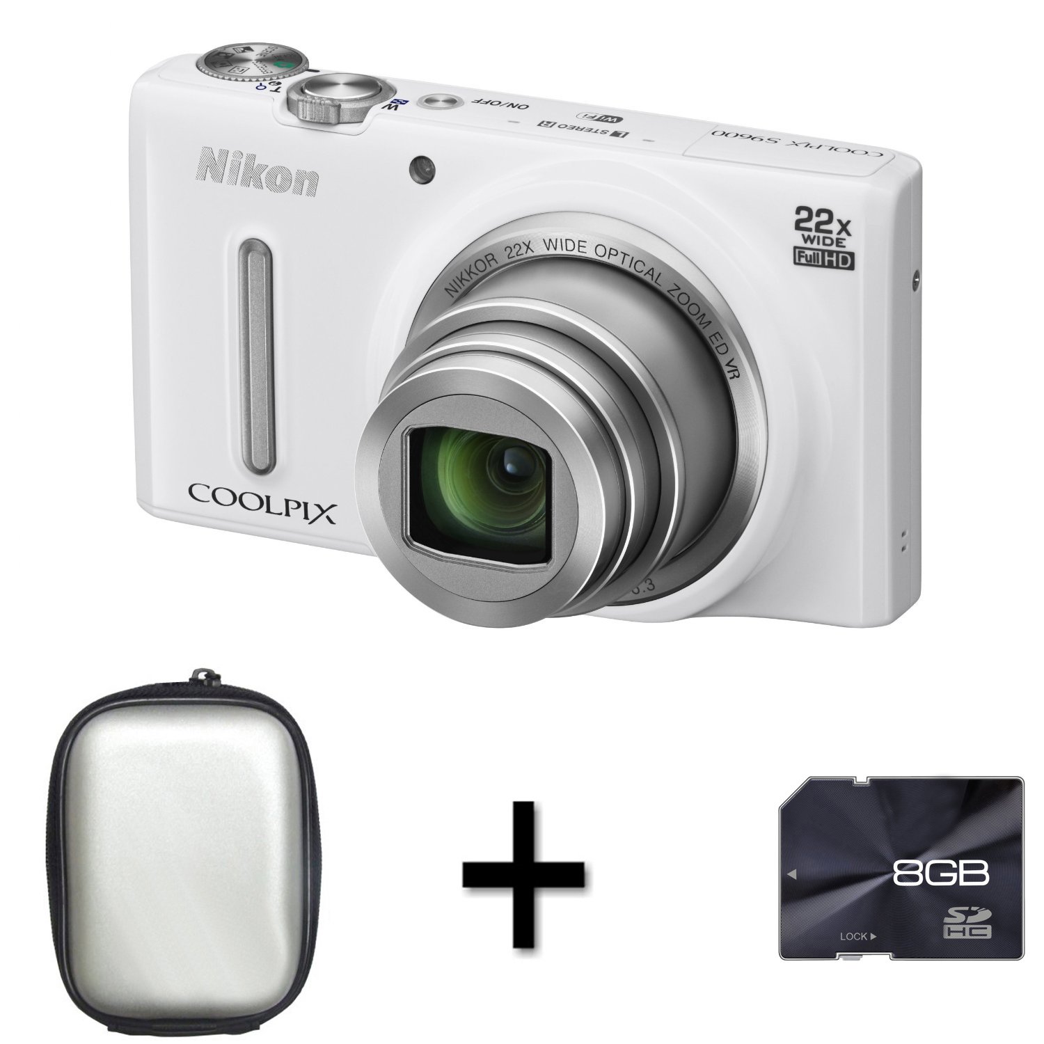 Nikon COOLPIX S9600 Digital Camera White + Case and Amazon.co.uk