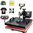 VEVOR 15x15 Heat Press Machine 2 in 1 for T Shirts and Hats, Swing Away T Shirt Press Machine, Professional Heat Press for Sublimation, Vinyl, Heat Transfer Projects