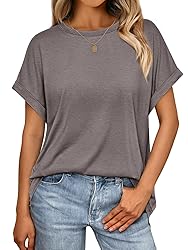 AUTOMET Womens Summer Tops Oversized Short Sleeve