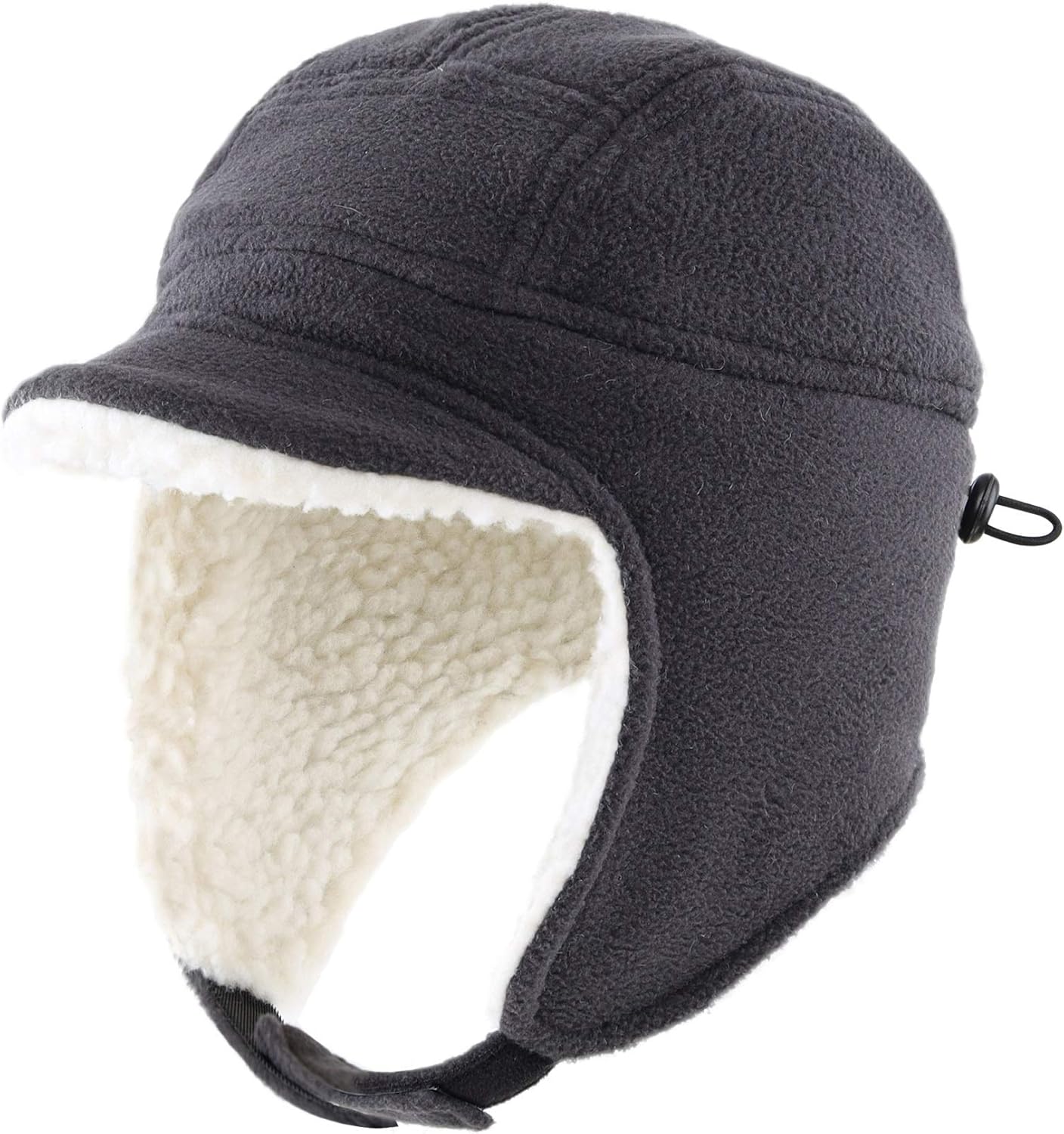 Connectyle Kids Winter Hat with Ear Flap Cap Fleece Visor Hat Outdoor Windproof Hat for Toddler Boy Navy: Clothing