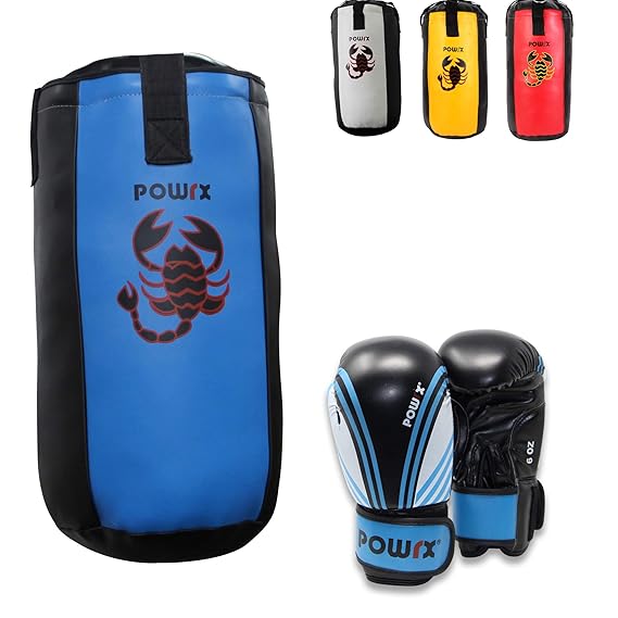 POWRX Boxsack Set inkl. Boxhandschuhe I Boxset für Kinder Jugendliche I 2, 2,5 und 3 Fuß